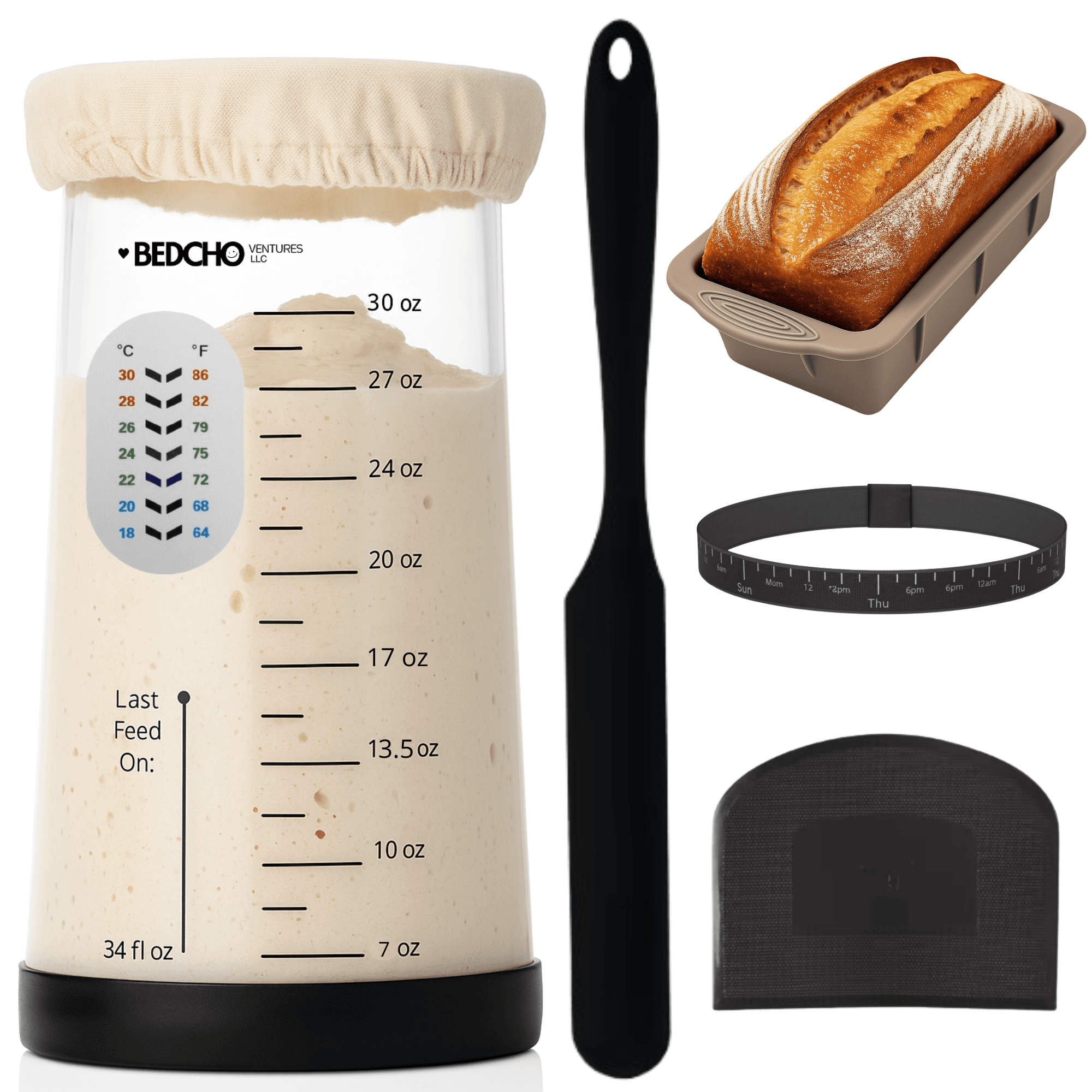 Set of 8-Piece Sourdough Starter Kit